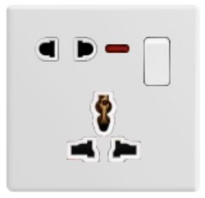 5 pin MF switched socket with neon