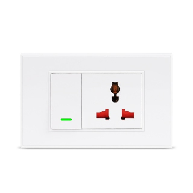 Tuya WiFi Wall Light Switch with Universal Socket 220V Smart Wall Outlet Neutral Required Alexa Google Home Control